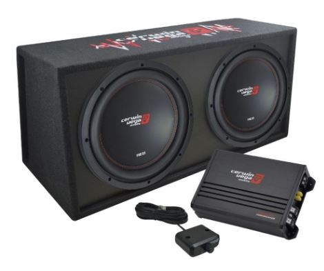 Cerwin Vega BKX212V XED Series Dual 12 inch Subwoofer Box & Mono Amp Bass Pack